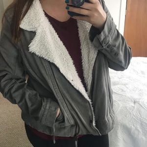 Marrakech Anthropology grey moto jacket